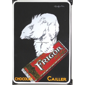 Frigor Chocolat Cailler Cappiello (enamel sign / Emailschild - WK 10175)