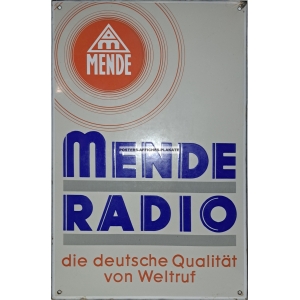MENDE RADIO (enamel sign / Emailschild - WK 10088)