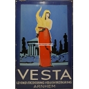 Vesta Levensverzekering Volksverzekering Arnhem (enamel sign / Emailschild - WK 10162)
